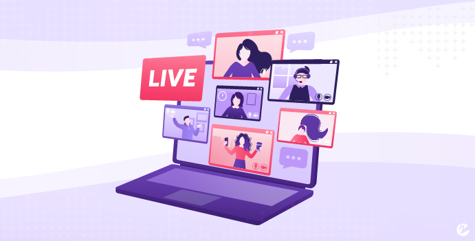 graphic of live streaming on a computer screen